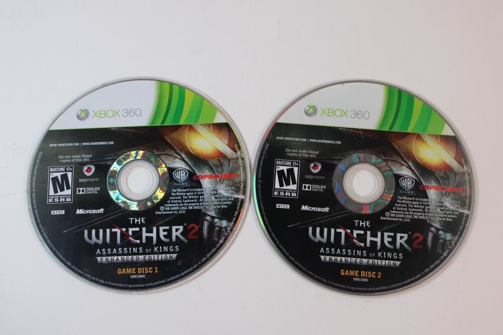 The Witcher 2 Assassins of Kings Enhanced Edition (Xbox 360) Discs Only, tested